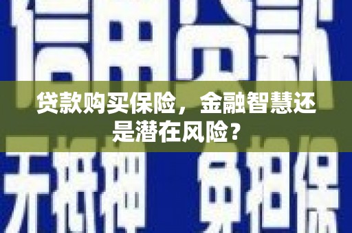 从化贷款购买保险，金融智慧还是潜在风险？