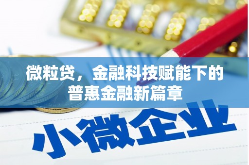 从化微粒贷，金融科技赋能下的普惠金融新篇章