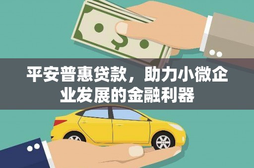 从化平安普惠贷款，助力小微企业发展的金融利器