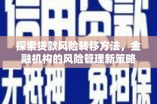 从化探索贷款风险转移方法，金融机构的风险管理新策略