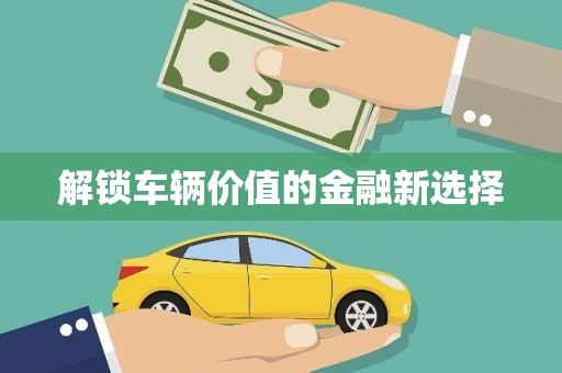 从化解锁车辆价值的金融新选择