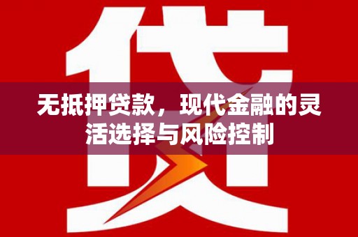 从化无抵押贷款，现代金融的灵活选择与风险控制