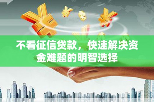 从化不看征信贷款，快速解决资金难题的明智选择
