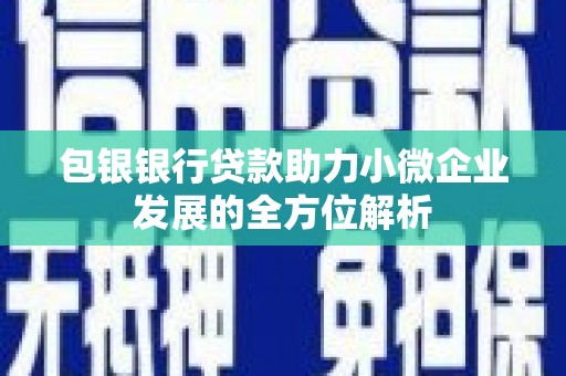 从化包银银行贷款助力小微企业发展的全方位解析