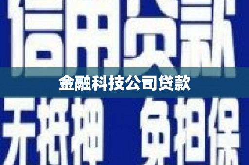 从化金融科技公司贷款