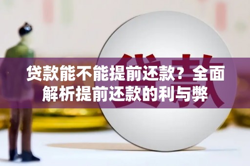 从化贷款能不能提前还款？全面解析提前还款的利与弊
