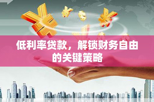 从化低利率贷款，解锁财务自由的关键策略