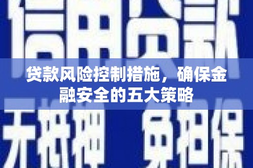 从化贷款风险控制措施，确保金融安全的五大策略
