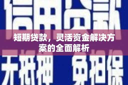 从化短期贷款，灵活资金解决方案的全面解析