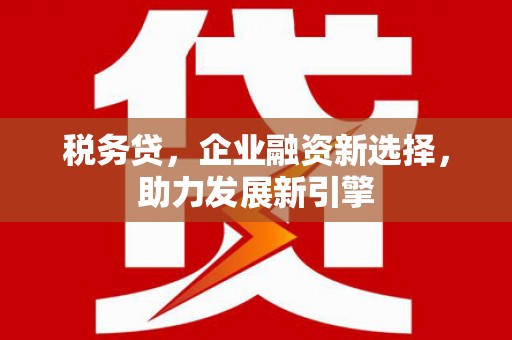 从化税务贷，企业融资新选择，助力发展新引擎