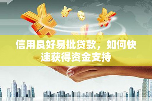 从化信用良好易批贷款，如何快速获得资金支持