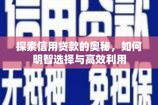 从化探索信用贷款的奥秘，如何明智选择与高效利用