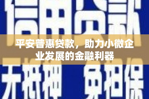 从化平安普惠贷款，助力小微企业发展的金融利器