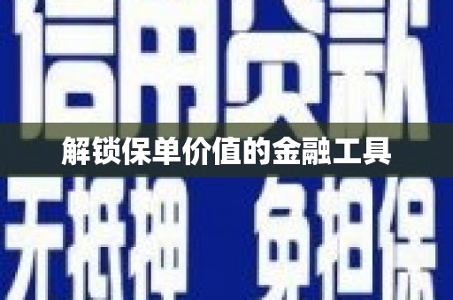 从化解锁保单价值的金融工具