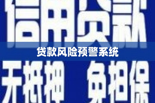 从化贷款风险预警系统