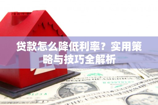 从化贷款怎么降低利率？实用策略与技巧全解析